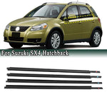 4Pcs Window Weatherstrip for Suzuki SX4 Hatchback | Outer Door Glass Moulding Trim Sealing Belt