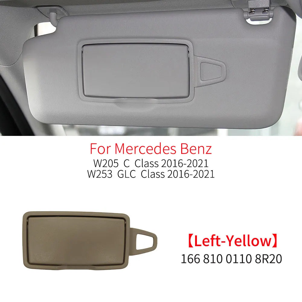 Car Interior Front Sun Shade Visor Makeup Cosmetic Mirror Cover For Mercedes Benz C GLC Class W205  W253 C180 C200 GLC260 GLC300