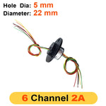 2/4/6/12 Channels 2A Hollow Shaft Slip Ring  Rotation Connector with 5mm Hole rings for Camera Gimbal / Ferris wheel Rings