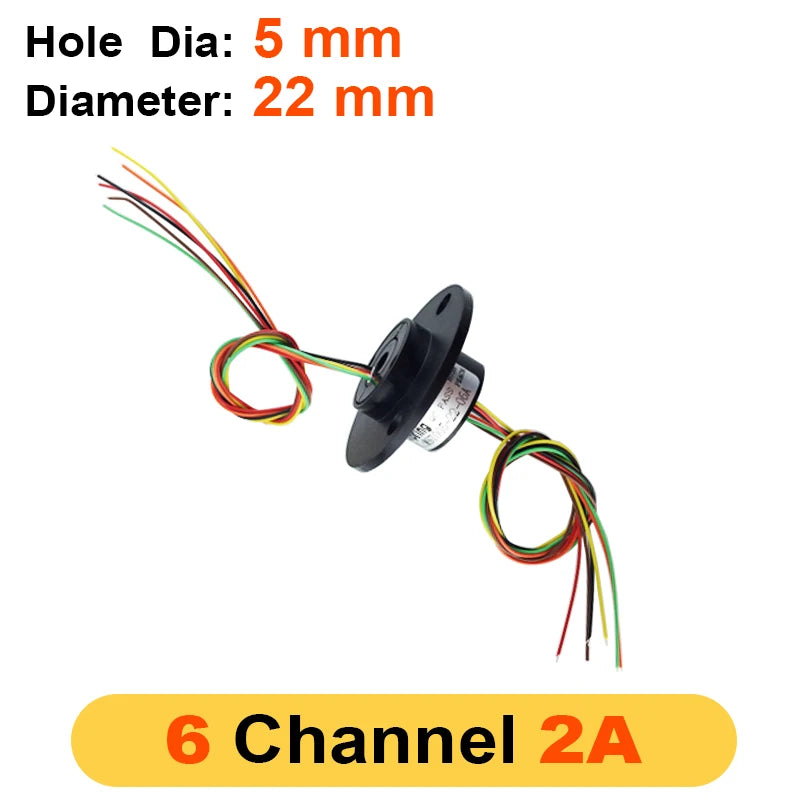 2/4/6/12 Channels 2A Hollow Shaft Slip Ring  Rotation Connector with 5mm Hole rings for Camera Gimbal / Ferris wheel Rings