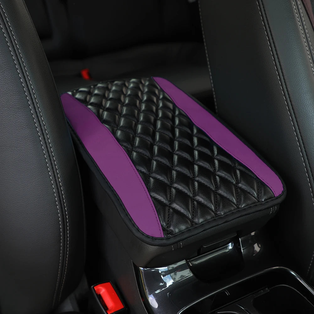 PU leather multi-color three-dimensional embroidered car armrest cushion, center console cushion, car decoration items