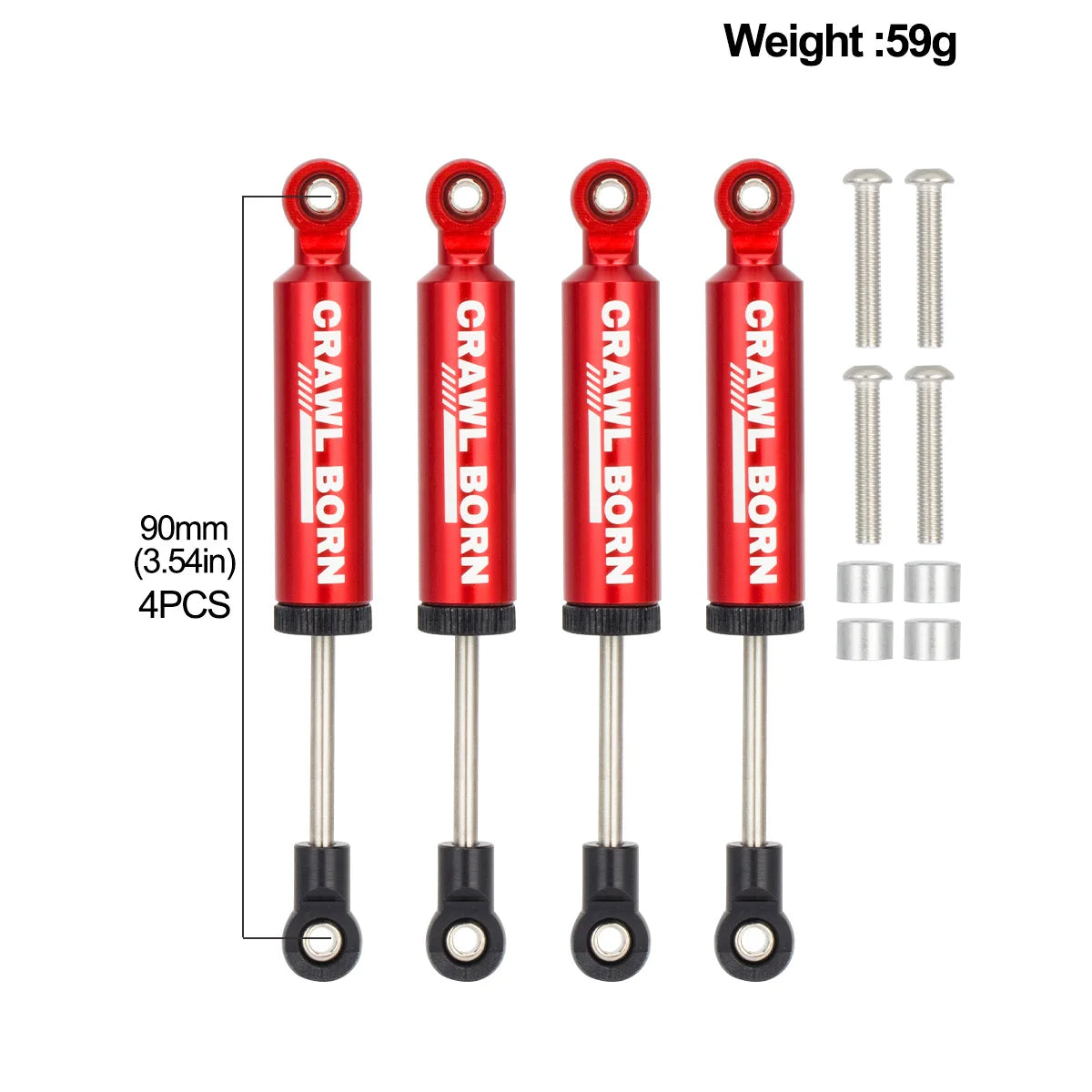 4PCS Metal Built-in Spring Shock Absorber 70/80/90/100/110mm for 1/10 RC Crawler Car lifestyle view
