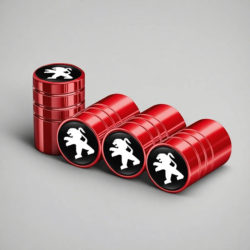 4Pcs Peugeot Logo Car Tyre Valve Caps | Aluminum Alloy Wheel Accessories for Peugeo additional angle