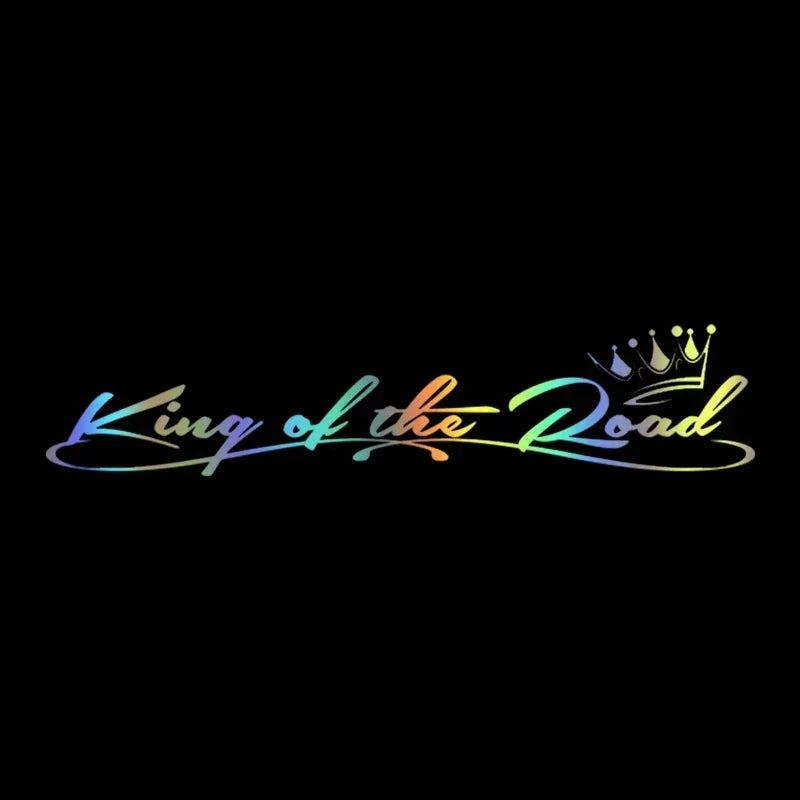 Waterproof and sunscreen Die-Cut Vinyl Decal King of the Road Car Sticker  Auto Decors on Car Body Bumper Rear Window