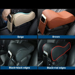 Ergonomic Soft Artificial Leather Car Armrest Pad Automotive Interior Center Console Box Protective Seat Cover with Curve Shape