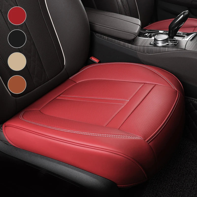 1PCS Nappa Leather Car Seat Cover Full Wrap Driver Car Seat Protector Mat Anti-Slip Bottom Car Seat