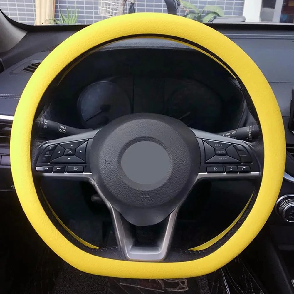Non-Slip Silicone Steering Wheel Cover 38cm lifestyle view