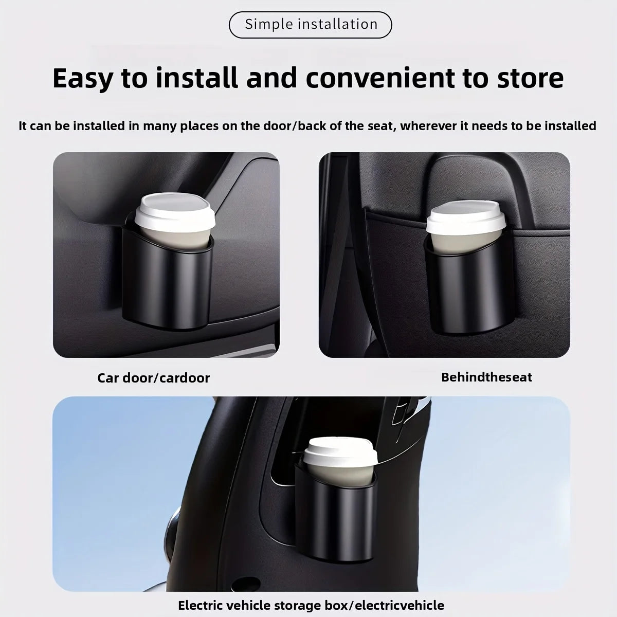 Car Door Cup Holder Box | Back Clip Drink Rack Storage Bin detail view