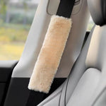Cute Cartoon Bear Car Seat Belt Cover Imitation Rabbit Fur