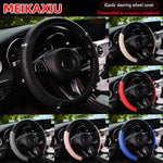 PU Leather Snowflake Steering Wheel Cover with Metal Strip 14.5-15 Inch Car Interior alternate view