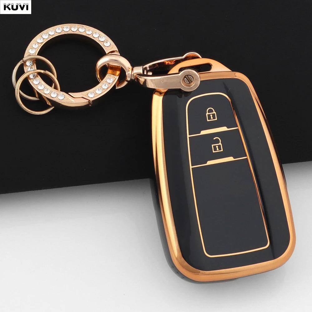 TPU Car Remote Key Case Cover Shell Fob Keychain For Toyota Prius Camry Corolla CHR C-HR detail view