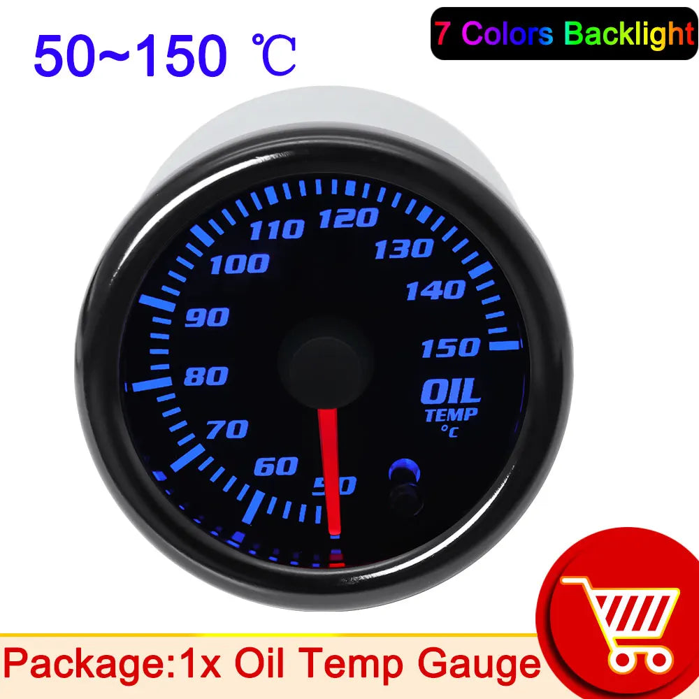 7 Color 2" 52mm Tachometer RPM Meter LED Car Auto Gauge | Universal for Gasoline Mo additional angle