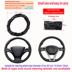 PU Leather Checkered Embossed Streamlined Car Rimless Steering Wheel Cover Suitable for detail view