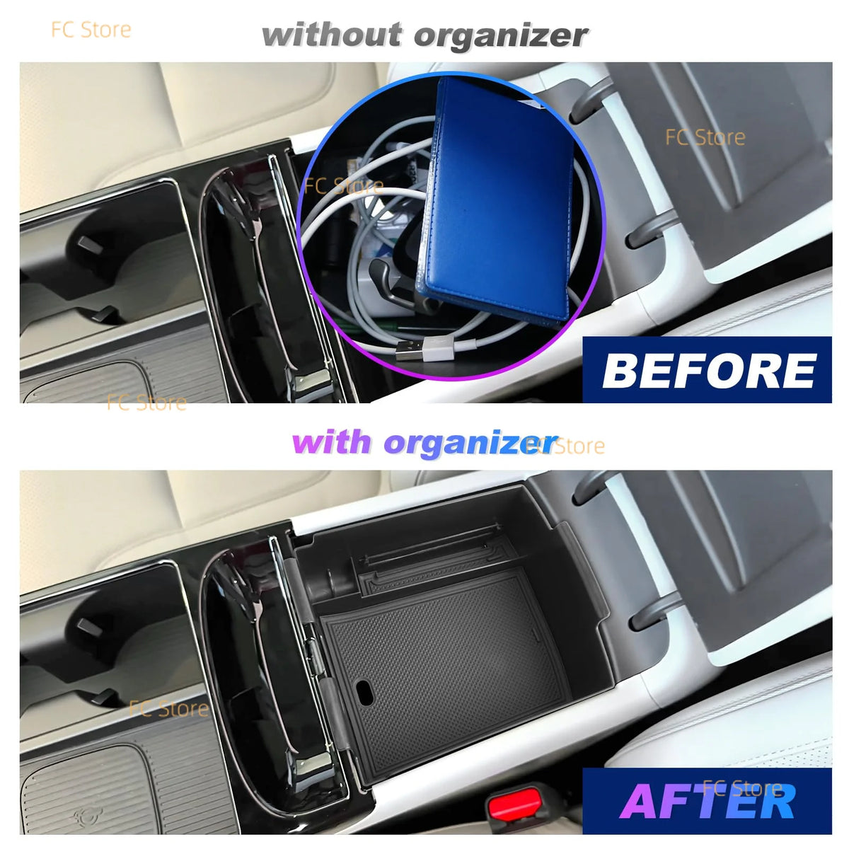 For Hyundai For Tucson NX 2025 2026 Car Central Armrest Storage Box Central Control Cont detail view
