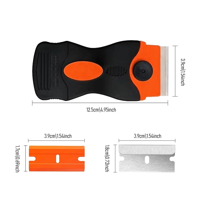 Auto Glass Cleaning Scraper Tool for Car Windows Stickers Non Scratch Scraper with additional angle