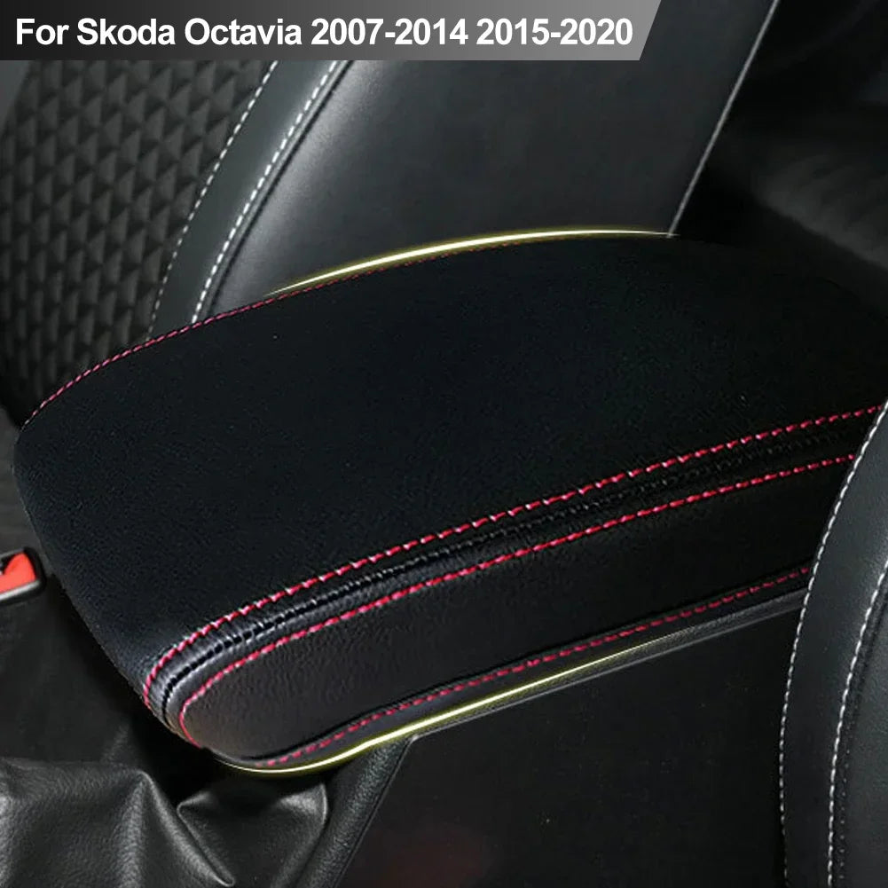 Car Armrest Box Center Console Lid Armrest Cover Microfiber Leather Cover For Skoda Octavia 2007-2014 2015-2020