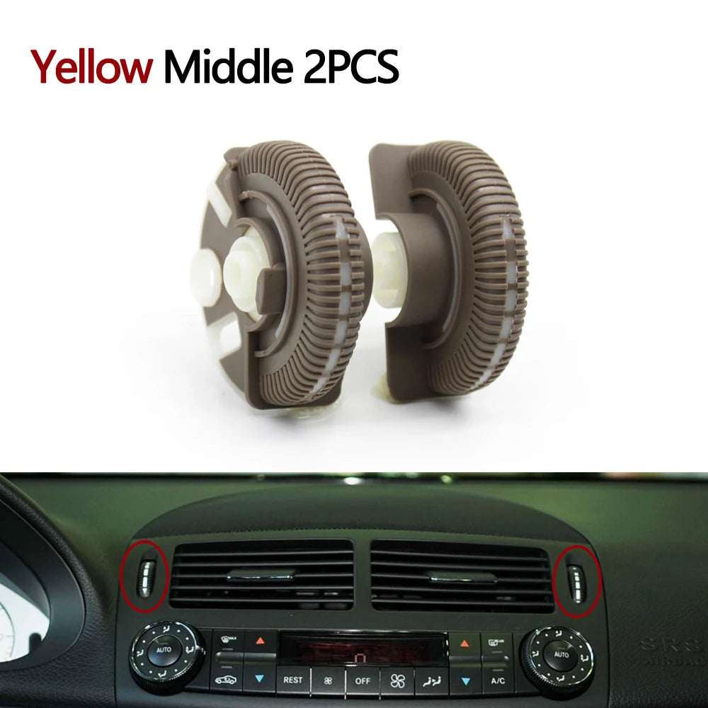 2PCS Set Car Front Rear Air Conditioning AC Vent Rolling Wheel For Mercedes BENZ E Class W211 E220 E280 E320 E350 E55