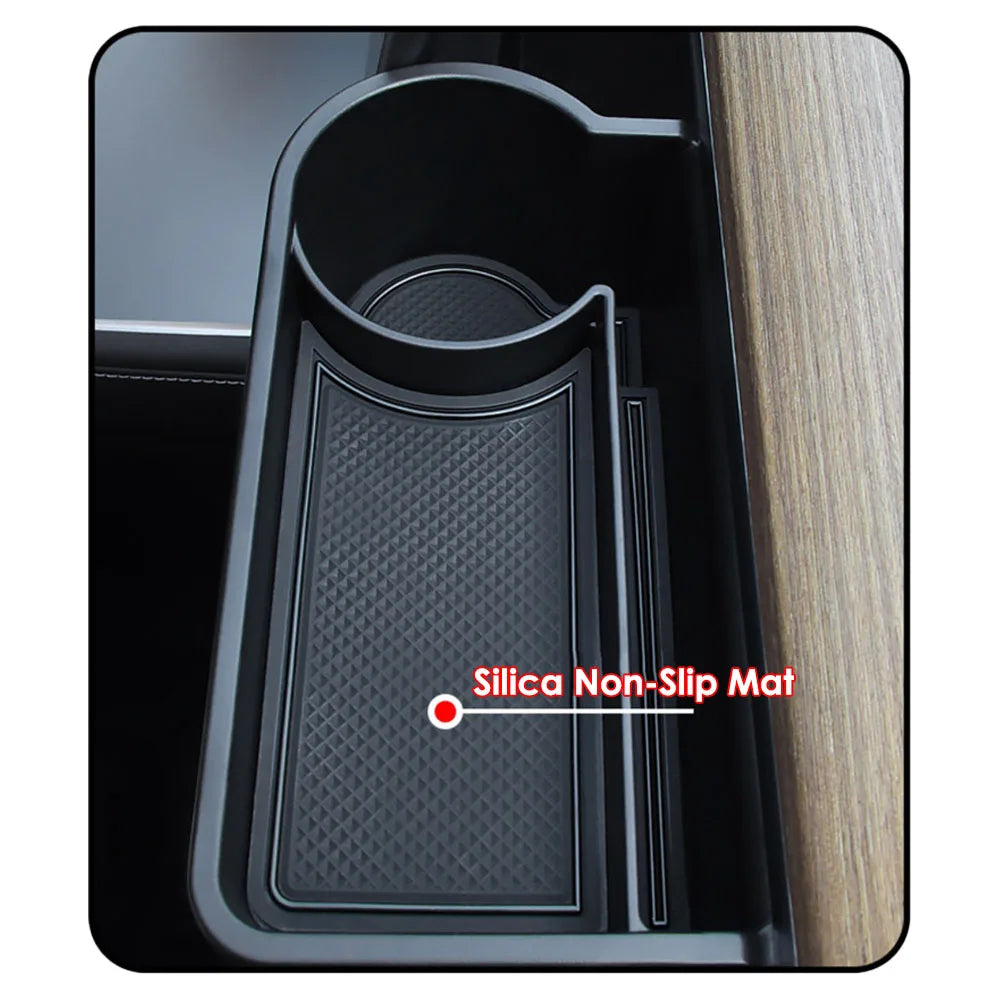 For Tesla Model 3/Y Storage Box Automobile Glove Box Rack Storage Box Shelf Mobile Phone Water Cup Holder Hook ABS Material