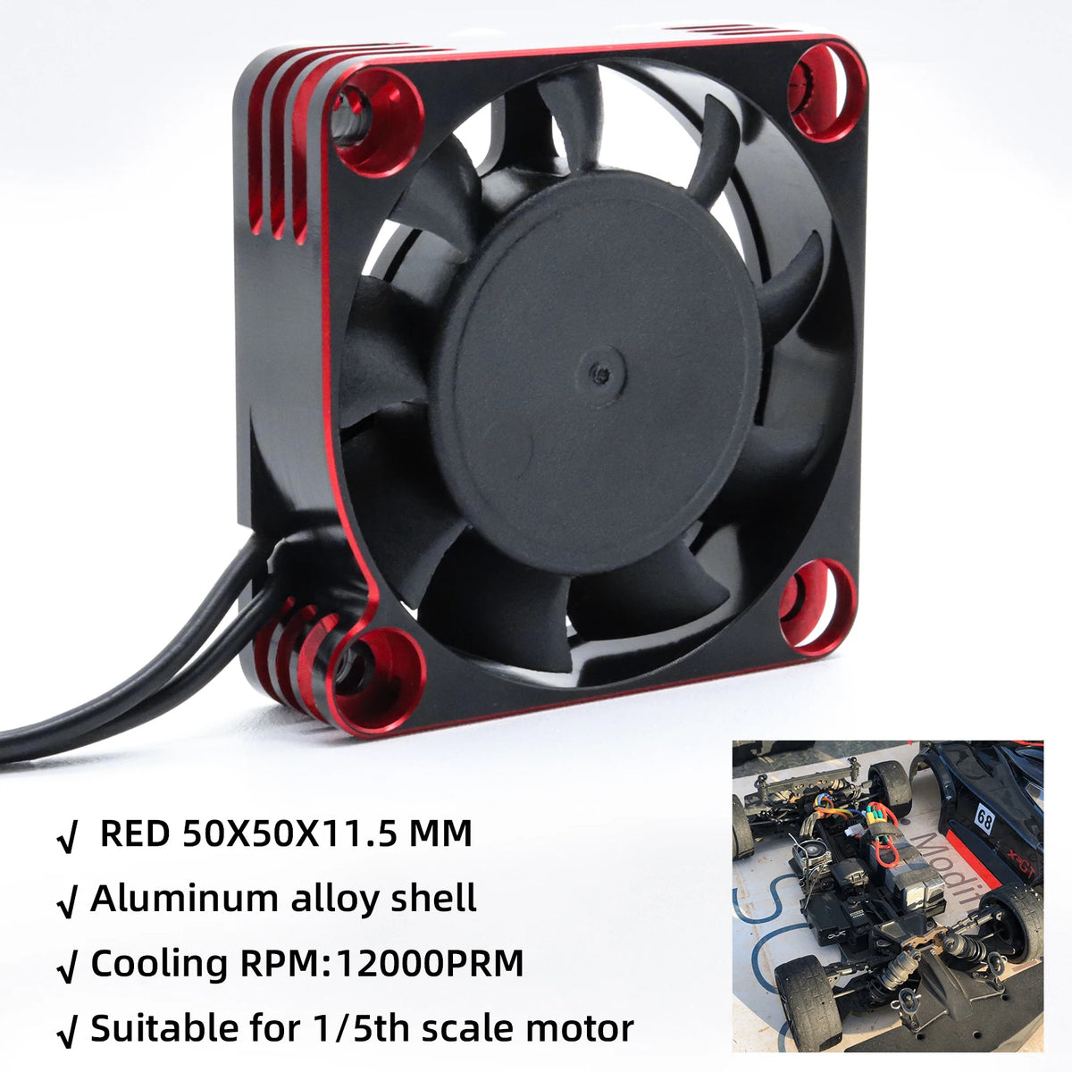 RC Cooling Fan 25mm-50mm 28000 RPM for RC Crawler Motor alternate view