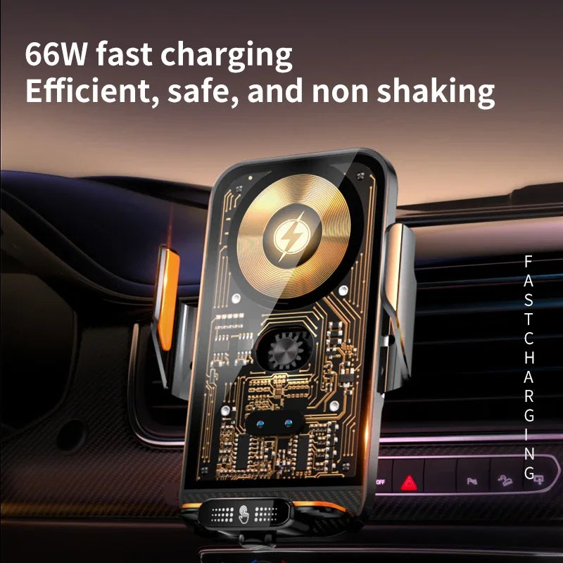 Smart Infrared Car Phone Holder with 66W Wireless Charger | Auto-Clamp Air Vent Mount alternate view