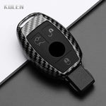 ABS Carbon Fiber Style Car Key Case Cover For Mercedes Benz A B C E Class GLS GLA GLK GLC CLS CLA AMG W204 W205 W212 W463 W176