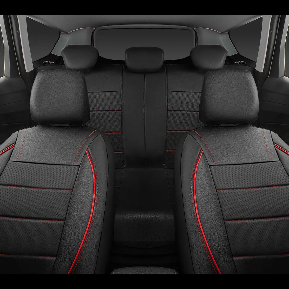 Universal Leather Car Seat Covers Simple Style Breathable Full Set or Front Pair alternate view