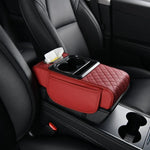 Car Armrest Box 5in1 Car Tissue Box Water Cup Holder Multifunctional Storage Bag Thicken Height Pad Arm Rest Cushion with Pocket