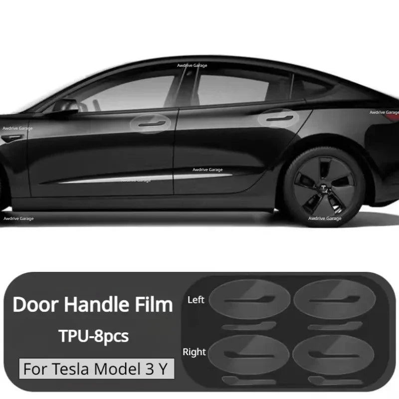 For Tesla Model 3 Y Juniper 2021-2025 Inverted Door Handle Scratch Protector | TPU additional angle