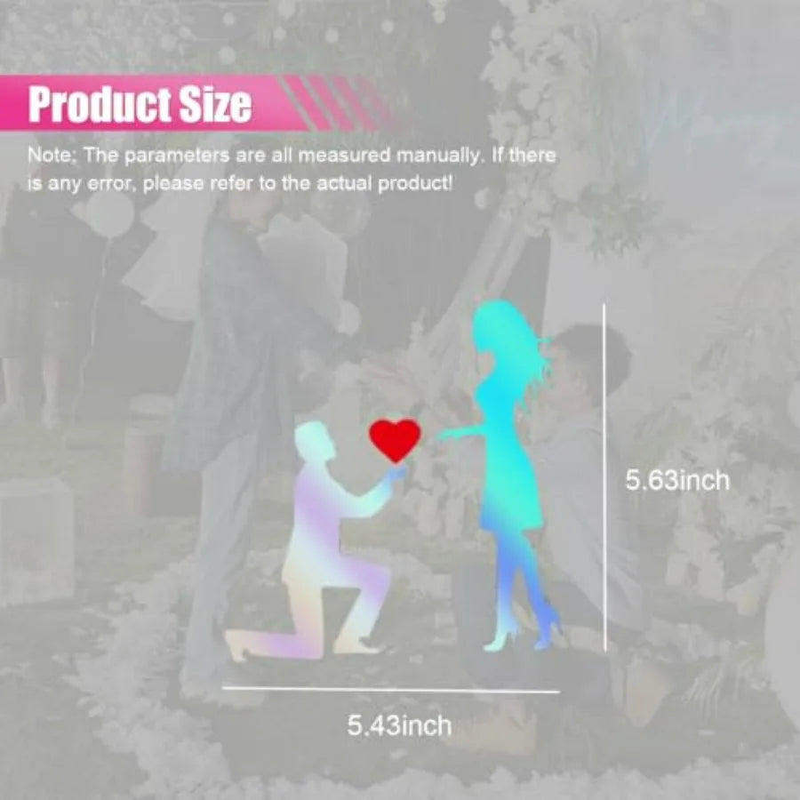 Kneel on One Knee Marriage Proposal Car Sticker | Romantic Couple Vinyl Decal alternate view