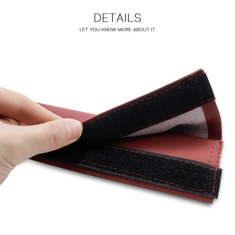 2Pcs Leather Car Seat Belt Shoulder Pad Safety Strap Cover for Chevrolet | Comfortabl lifestyle view