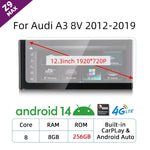 256GB For Audi A3 8V 2013-2020 GPS Wireless CarPlay Android Auto Car Multimedia Playe alternate view