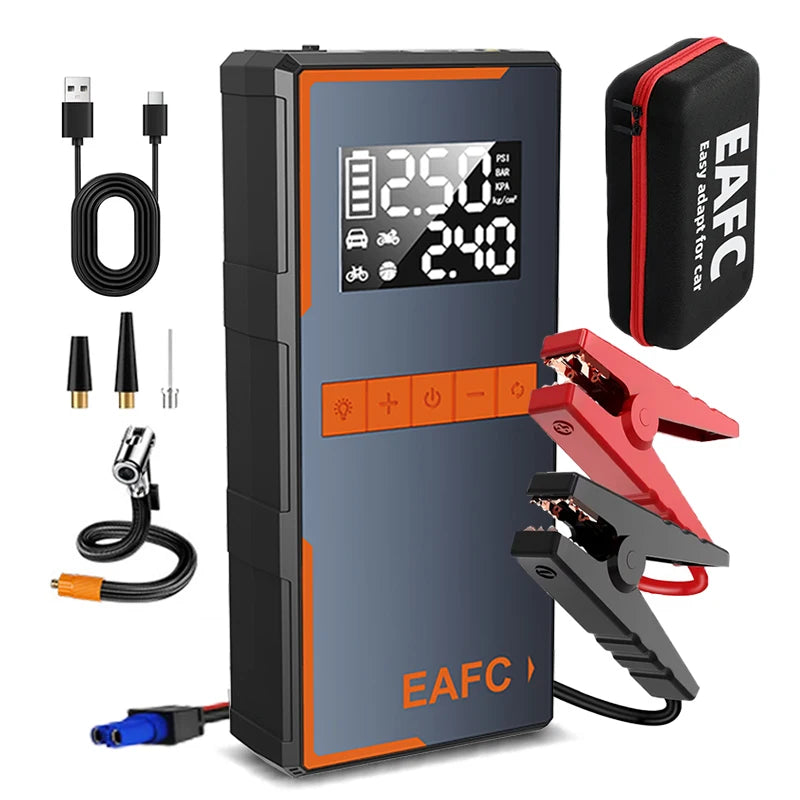 Portable Tire Inflator 12V Car Jump Starter 4 In 1