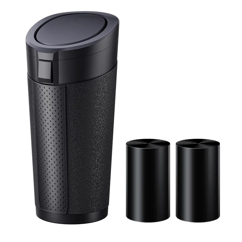 Car Trash Can (with Lid) Auto Dust Organizer with Garbage Bags Small Car Trash Bin Ca alternate view