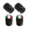 4Pcs Aluminum Motorcycle Car Tire Valve Caps with Germany France Italy Flag Emblems | Un detail view