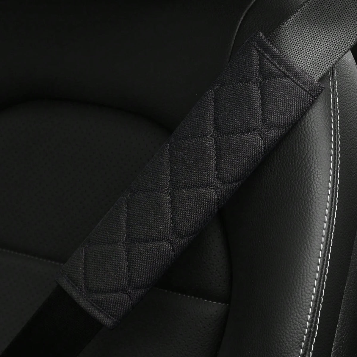 A Linen Embroidered Breathable Fabric Car Seat Belt Shoulder Strap Cover Insurance St alternate view