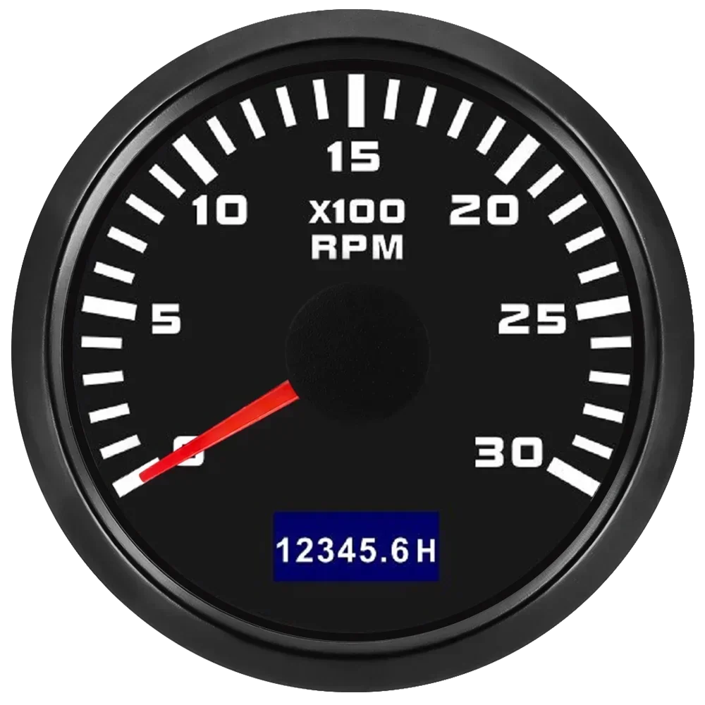 52mm Tachometer with Hourmeter | 7 Color Backlight RPM Gauge for Car Boat alternate view
