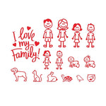 Car Sticker Interesting Family  Automobiles Motorcycles Window Waterproof Sun Protection Decal PVC Decorative Goods,20cm/25cm/30