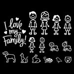 Car Sticker Interesting Family  Automobiles Motorcycles Window Waterproof Sun Protection Decal PVC Decorative Goods,20cm/25cm/30