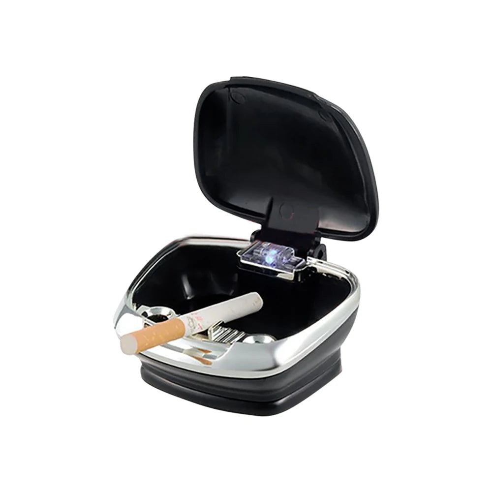 Car Ashtray with LED Light Auto Ashtray Cigarette Flame Retardant Smoke Ash Holders Car detail view