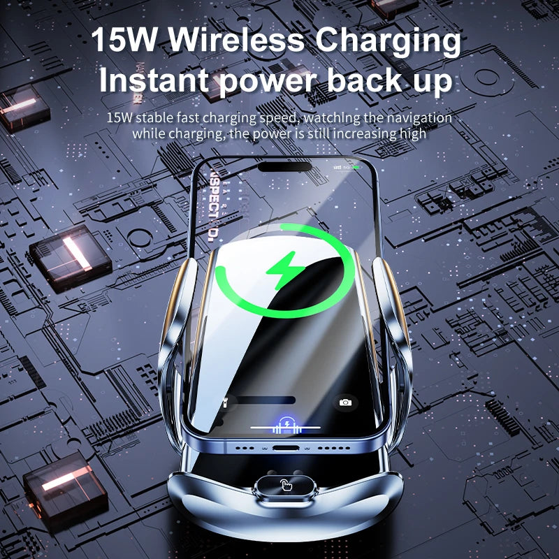 Wireless Car Charger Mount with Auto Quick Release | Vent Installation Phone Holder additional angle