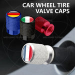 4Pcs Aluminum Motorcycle Car Tire Valve Caps with Germany France Italy Flag Emblems | Universal Whee