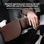 Car Center Console Protector Mat Thicken Armrest Storage Box Cushion Memory Foam Arm Rest Mat with Tissue Storage Pocket