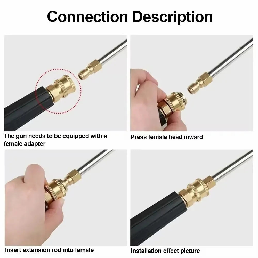 Full Metal Bent Rod | 1/4 Quick Connect Cleaning Rod for Car and AC additional angle