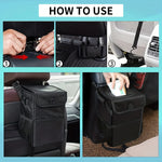 Car Trash Can with Lid - Leakproof Trash Bin Car Garbage Can, Collapsible Automotive T close-up view