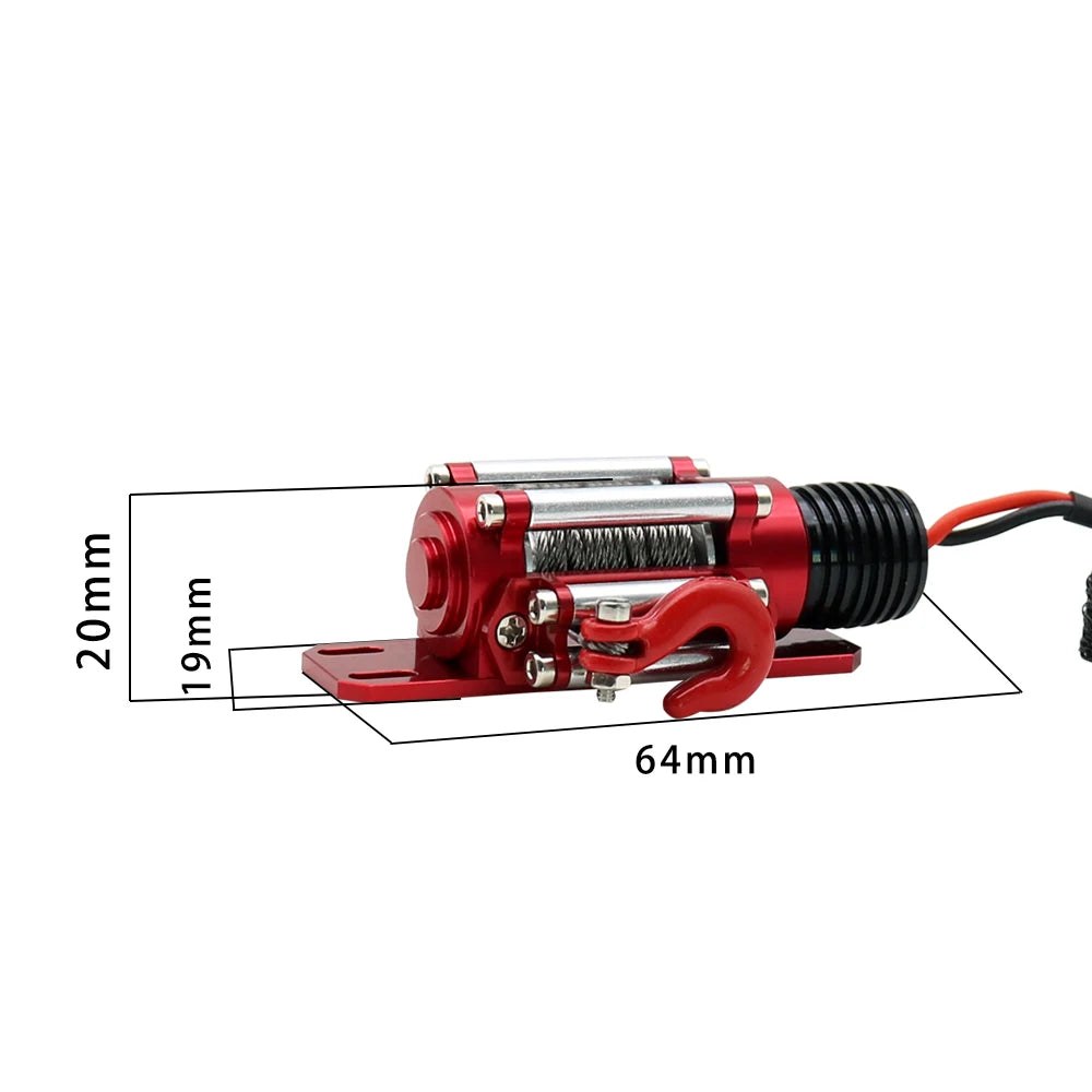 Metal Simulated Winch for 1/10 1/12 RC Crawler Axial SCX10 III D90 D110 detail view