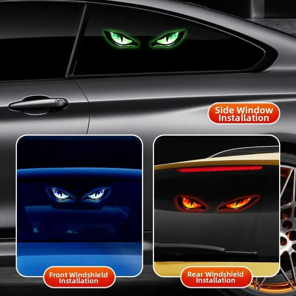 KEVANLY Solar Power Car Demon Eye Light Cool Flashing Warning Light Dynamic Safety Vehic detail view