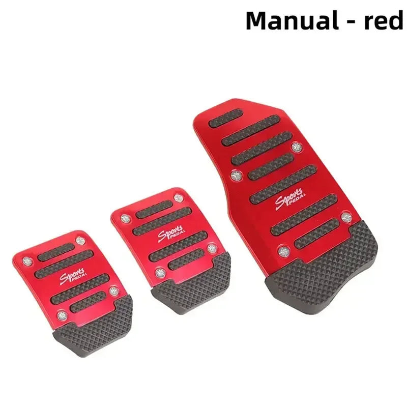New 2Pcs/3Pcs/set Universal Non-Slip Aluminum Manual Transmission Car Pedal Cover Set close-up view