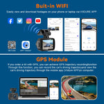 4K UHD Dash Cam | Dual Lens, GPS, WiFi, Night Vision & 4K Rear View Camera detail view