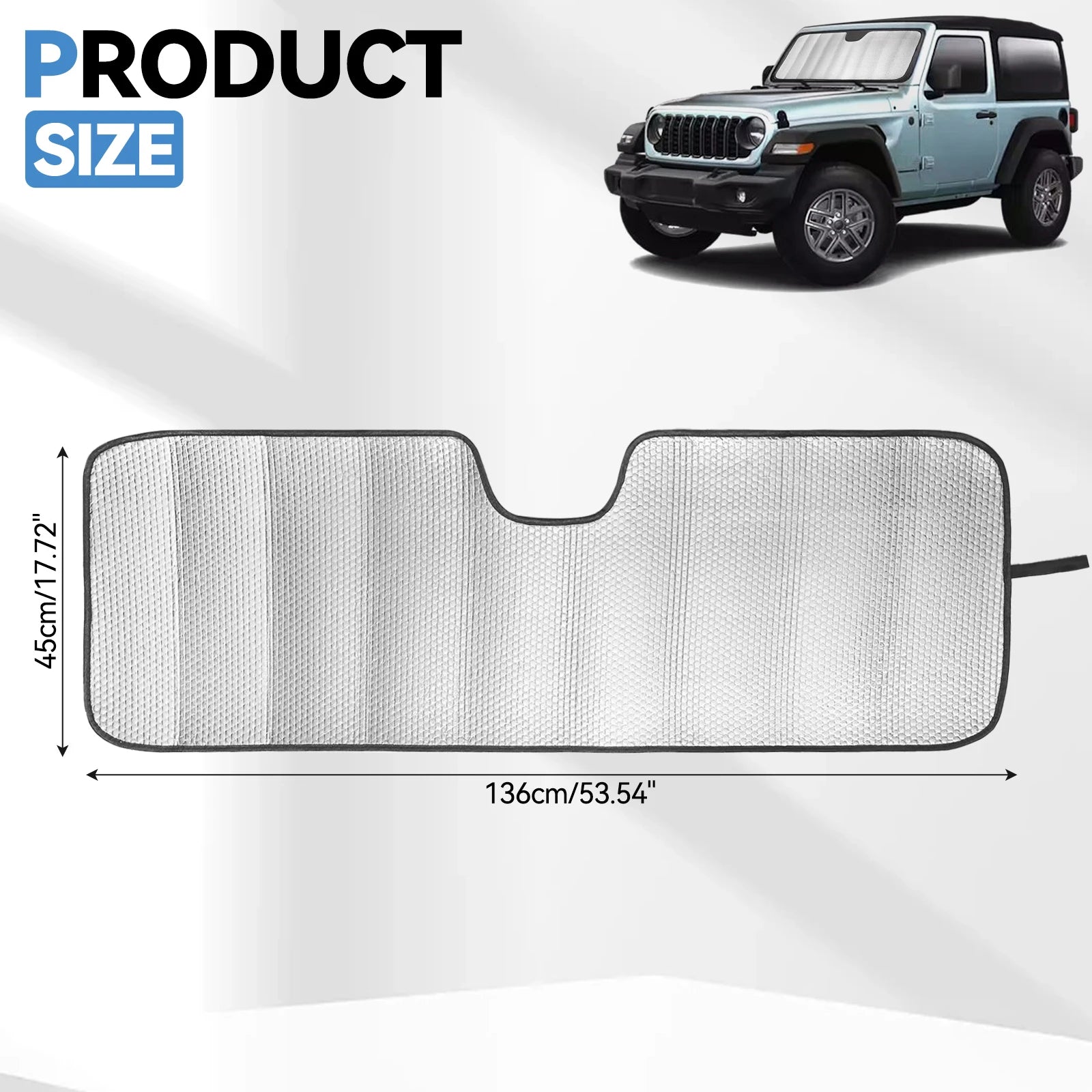 Car Front Windshield Sun Visor Cover | Sunshades for Jeep Wrangler JL 2024 2025 lifestyle view