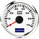 52mm Tachometer with Hourmeter | 7 Color Backlight RPM Gauge for Car Boat detail view